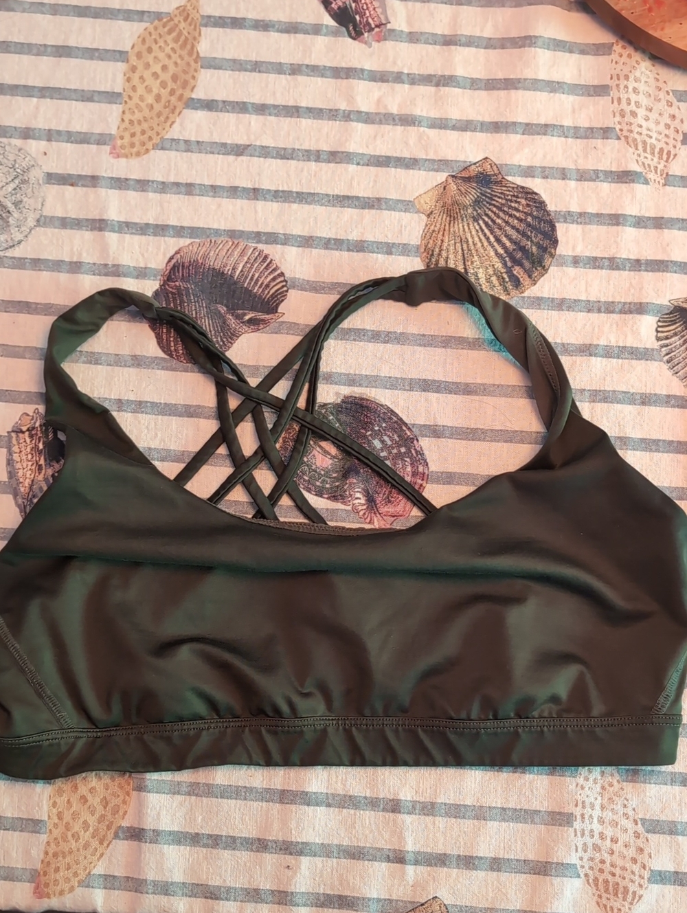 Strappy Black Sports Bra with Crisscross Back
